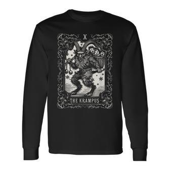 Krampus Tarot Card Christmas Season Evil Pajama Xmas Long Sleeve T-Shirt - Thegiftio