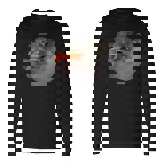 Kugelfisch Der Eine Karotte Isst Meme Lustige Blowfish Dank-Meme Langarmshirts - Seseable