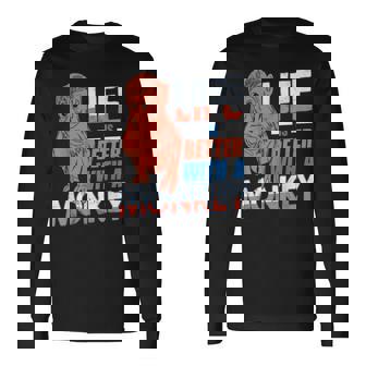 Laida Es Mejor Con Un Mono Humor Retro Animal Camiseta de manga larga - Regaloses