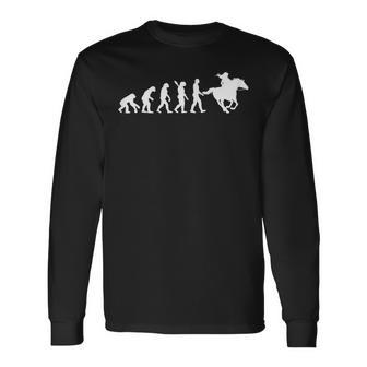 L'amour Chevaux Cavalière Drôle Évolution Cavaliers T-shirt à manches longues - Cadeauxyz