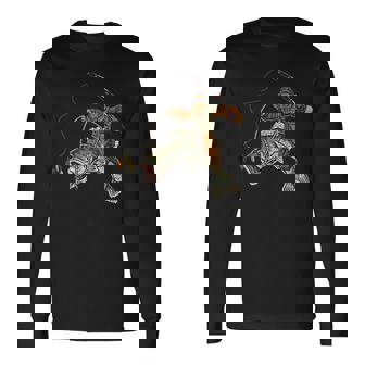 Largemouth Bass Fishing Bigfoot Fisherman Long Sleeve T-Shirt - Thegiftio