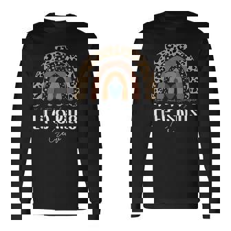 Leopard Rainbow Teacher Student School Life Skills Crew Long Sleeve T-Shirt | Mazezy