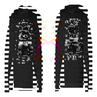 Lesbiana Orgullo Lgtb Gato Mono Camiseta de manga larga - Regaloses