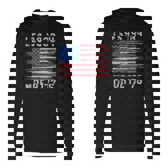 Less 1984 More 1776 Free Speech Vintage Grunge Flag July 4Th Long Sleeve T-Shirt | Mazezy