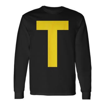 Letter T Group Costume Pretend Halloween Costume Long Sleeve T-Shirt - Monsterry