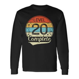 Level 20 Complete Retro 20th Wedding Anniversary Long Sleeve T-Shirt | Mazezy