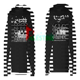 Libre Palestina Gaza Apoyo Bandera Palestina Árabe Camiseta de manga larga - Regaloses
