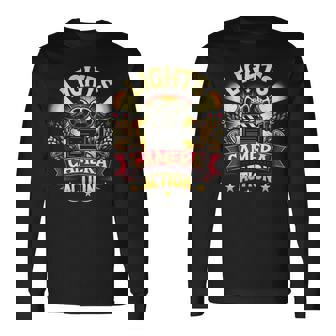 Lights Director Camera Movie Action Film Featuring A Film Long Sleeve T-Shirt | Mazezy