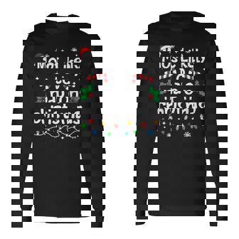 Most Likely To Nap On Christmas Christmas Matching Family Long Sleeve T-Shirt | Mazezy