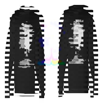 Lindo Colorido Unicornio Mágico Arco Iris Pedo Kawaii Regalo Camiseta de manga larga - Regaloses