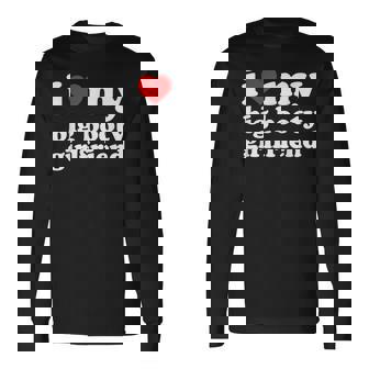 I Love My Big Bo-Oty Girlfriend I Heart My Girlfriend Black Long Sleeve T-Shirt - Thegiftio