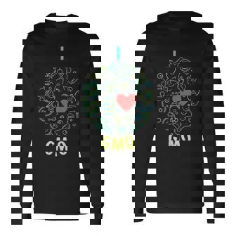 I Love Gmo ラウンドラインデザイン 長袖Tシャツ - Kawaiitshirt