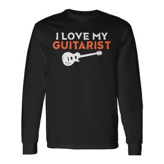 I Love My Guitarist Couple Instrument De Musique T-shirt à manches longues - Cadeauxyz