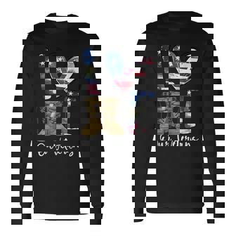 Love Our Veterans Day Proud Military American Flag Thank You Long Sleeve T-Shirt - Thegiftio