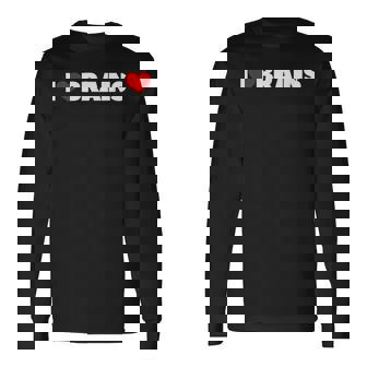 I Love ハート Brains 長袖Tシャツ - Kawaiitshirt