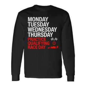 Lunes Martes Miércoles Jueves Práctica Clasificatoria Carrera Camiseta de manga larga - Regaloses