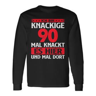Lustig Humor Bin Knackige 90 Jahre Geburtstag Birthday Langarmshirts - Geschenkecke