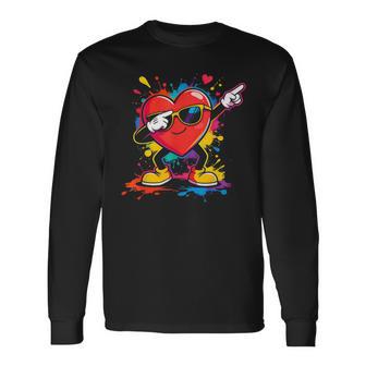 Lustigesalentinstagsgeschenk Fürie Beim Dabbing Heart Love Langarmshirts - Geschenkecke