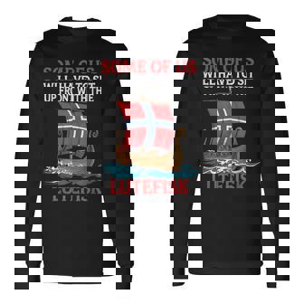 Lutefisk Who Will についてお子様に話さないでください。 長袖Tシャツ - Kawaiitshirt