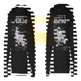 Maine Coon Lover Cat Mom Cat Mama Anatomy Of A Maine Coon Long Sleeve T-Shirt | Mazezy