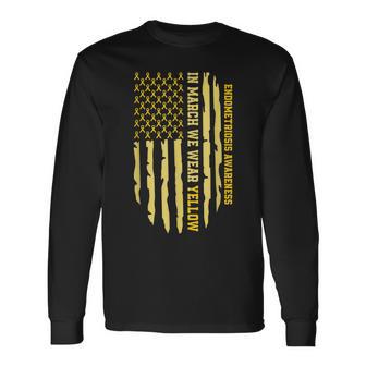 In March We Wear Yellow Endometriosis Awareness Month Long Sleeve T-Shirt - Thegiftio UK