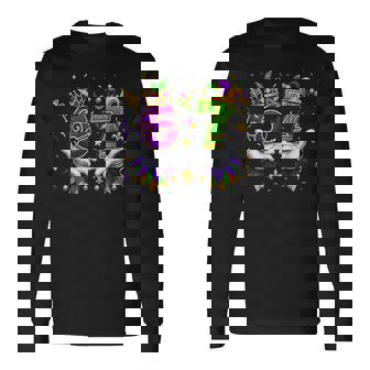 Mardi Gras 6 7 67 Six Seven Meme Hand Long Sleeve T-Shirt | Seseable FR