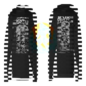 Massquatch Weightlifting Bigfoot Sasquatch Gym Long Sleeve T-Shirt - Monsterry