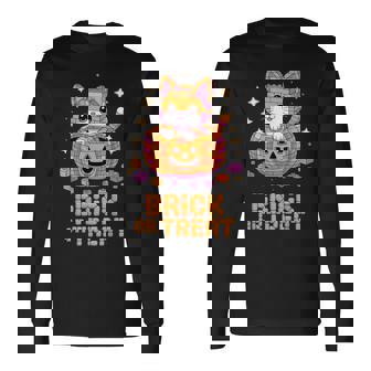 Master Builder Halloween Cat Lover Building Bricks Blocks Long Sleeve T-Shirt | Seseable UK