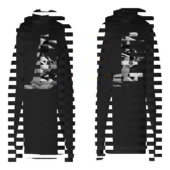 Meditation Anteater Yoga Pose Relaxing Animal Long Sleeve T-Shirt - Monsterry