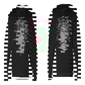 Medusa Bubblegum Mythological Snake Hair Goddess Feminist Long Sleeve T-Shirt | Mazezy