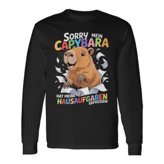 Mein Capybara Wasserschwein Hat Meine Hausaufgaben Gefressen Langarmshirts - Geschenkecke