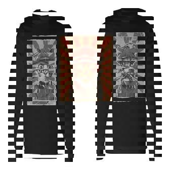 Meme Divertido De Cigarrillo Fumando Gato Camiseta de manga larga - Regaloses