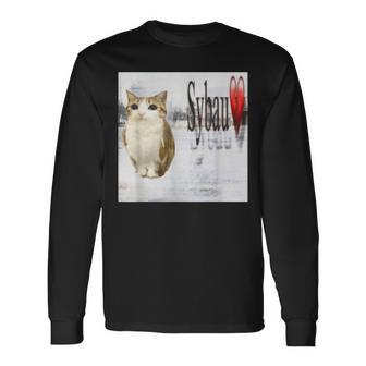 Meowl Sybau Meme Cat-Owl Brainrot Silly Cursed Cat Long Sleeve T-Shirt - Thegiftio UK