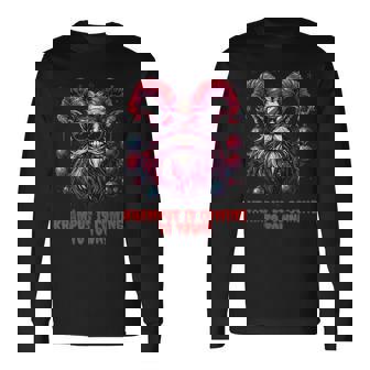 Merry Christmas Krampus Xmas Horror Long Sleeve T-Shirt - Monsterry