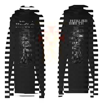 Militum Christi Chevalier Templier Catholique T-shirt à manches longues - Cadeauxyz