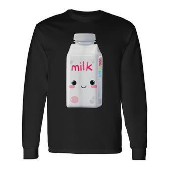 Milk Carton Kawaii Halloween Cute Costume Graphic Long Sleeve T-Shirt - Thegiftio UK