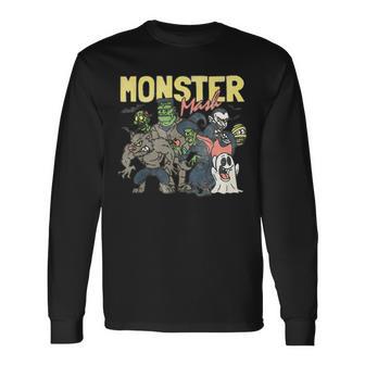 Monster Mash Happy Halloween Spooky Season Trick Or Treat Long Sleeve T-Shirt - Thegiftio UK