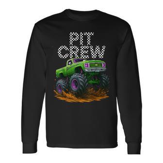 Monster Truck Pit Crew Family Matching Birthday Party Long Sleeve T-Shirt - Thegiftio UK