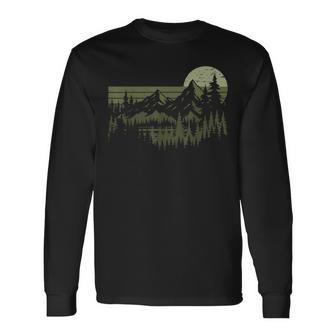 Nature Landscape Retro Hiking Vintage Hiker Long Sleeve T-Shirt | Seseable CA