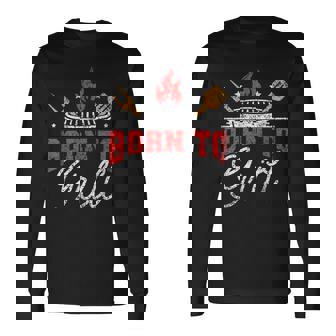 Né Pour Griller Chefs Cuisiner Cuisiniers La Cuisine Chef T-shirt à manches longues - Cadeauxyz