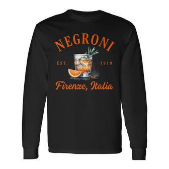 Negroni Lover Firenze Italia Italian Travel Florence Italy Long Sleeve T-Shirt - Thegiftio UK