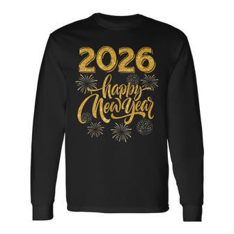 New Years Eve Party Supplies 2026 Happy New Year Fireworks Long Sleeve T-Shirt - Thegiftio UK