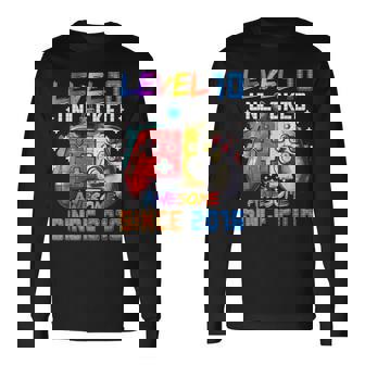Niveau 10 Débloqué ideo Gamer 10Ème Anniversaire T-shirt à manches longues - Cadeauxyz