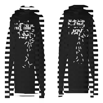 No Fishing Today Sad Stick Man Angling Dad Joke Long Sleeve T-Shirt | Mazezy