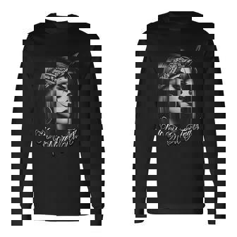 No More Tears Chicana Tattoo Chola Chicano Clown Gangster Long Sleeve T-Shirt | Seseable UK