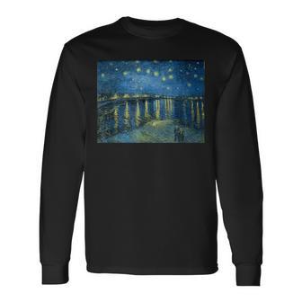 Noche Estrelladaobre El Ródano Deincentan Gogh Camiseta de manga larga - Regaloses