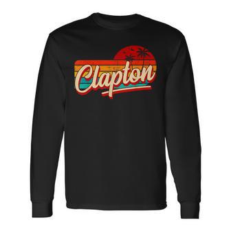 Nombre Personal Clapton Retrointage Nombre Clapton Camiseta de manga larga - Regaloses