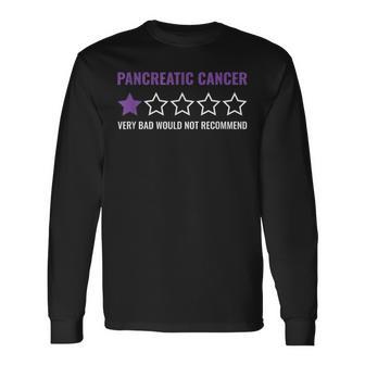 Would Not Recommend Purple Ribbon Pancreatic Cancer Fighter Long Sleeve T-Shirt - Thegiftio UK