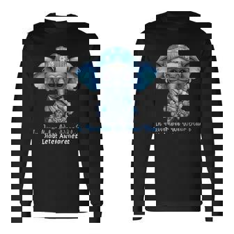 In November We Wear Blue Elephant Diabetes Awareness Long Sleeve T-Shirt | Mazezy