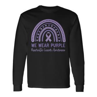 In November We Wear Purple Pancreatic Cancer Awareness Long Sleeve T-Shirt - Thegiftio UK